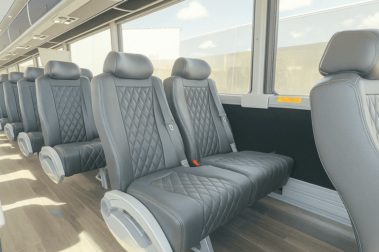 interior of Coach Bus Moreno Valley charter bus