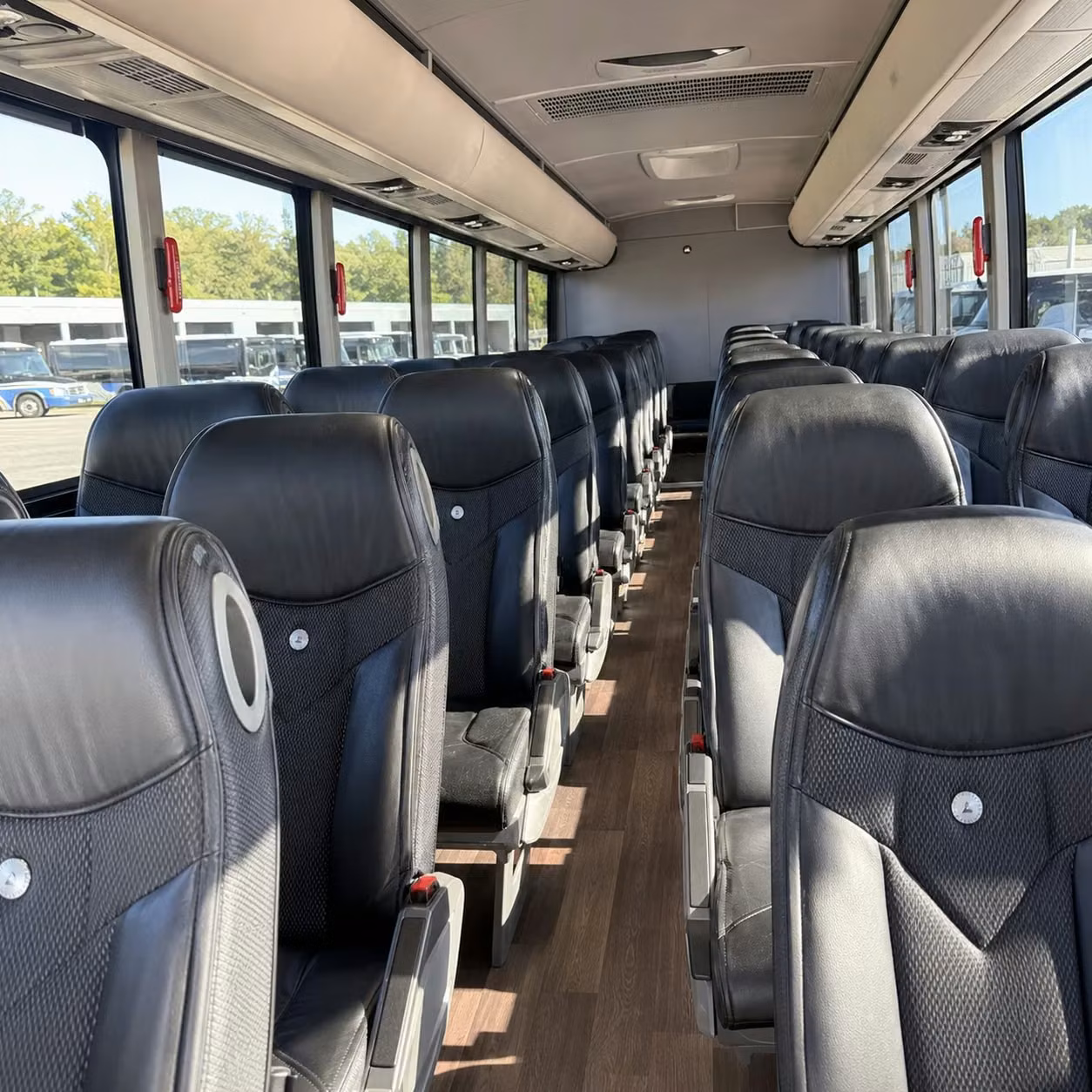 56 passenger charter bus inside